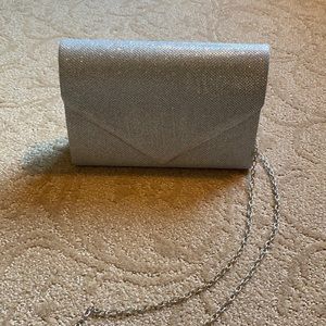 Glittery silver purse